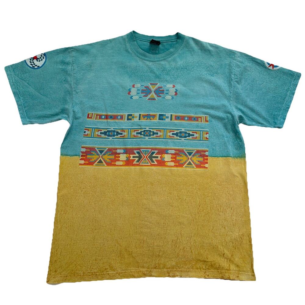 Vintage 90s Factory Artwork Graphic T-Shirt Mens XL Made USA Southwestern Art